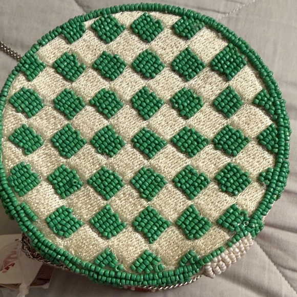 Handcrafted Raspberry Jam Beaded Crossbody Bag - Picture 2 of 8